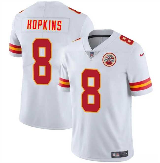 Men & Women & Youth Kansas City Chiefs #8 DeAndre Hopkins White Vapor Untouchable Limited Stitched Jersey